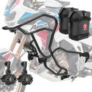 Set Crash bars + Auxiliary lights + bags fit for Africa Twin 1000 CRF 16-19 Motoguard KT21