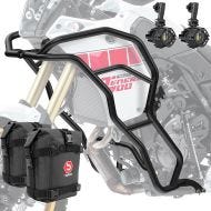 Set Crash bars + Auxiliary lights + bags fit for Yamaha Tenere 700 19-24 Motoguard KT38