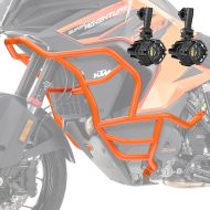 Set Crash bar + Auxiliary lights fit for KTM 1290 Super Adventure S / R 21-24 fog lights Motoguard KT26 orange