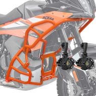 Set Crash Bars + Auxiliary lights fits for KTM 790 / 890 Adventure 23-24 Fog lights Motoguard SH27 orange