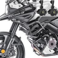 Set Crash Bars + Auxiliary lights fits for Suzuki V-Strom 1050 20-24 Fog lights Motoguard SG38