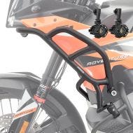 Set Upper Crash bar + Auxiliary lights fit for KTM 790 / 890 Adventure 23-24 fog lights Motoguard HG19 Black