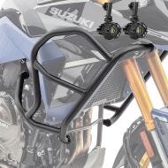 Set Upper Crash bar + Auxiliary lights fit for Suzuki V-Strom 800 DE 23-24 fog lights Motoguard HG21 black