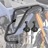 Set Upper Crash bar + Auxiliary lights fit for Suzuki V-Strom 800 DE 23-24 fog lights Motoguard HG20 black