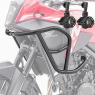Set Upper Crash bar + Auxiliary lights fit for Honda NX 500 2024 fog lights Motoguard HG44 black