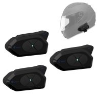 Set 3x Intercom Motorcycle Tourtecs GoCom4 Bluetooth Communication System with Headset IP65 wireless