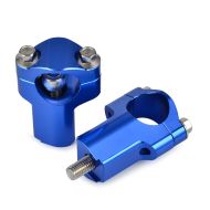 28mm Handlebar riser clamp set 52mm compatible with Husqvarna TE 310 / 350 Tourtecs MX1 blue