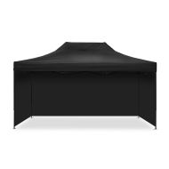 Pavillion with 4 Pavillon walls 3x4,5m Tourtecs foldable for the racetrack black