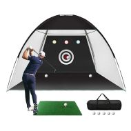Golf Practice Net Divit GN1 Practice Cage with Artificial Turf Mat black