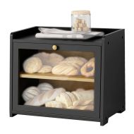 Bread bin BK25 Divit Bread box made of bamboo with 2 levels black