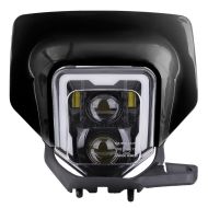 LED Headlight + Mask for Enduro Head Lamp Fairing E-Mark Xdure GP1 DRL Universal black