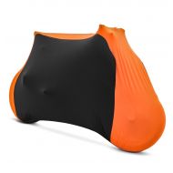 Motorcycle tarpaulin cover compatible with KTM 690 Duke / R / SMC / R Craftride Indoor M-L in black-orange
