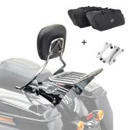 Sissybar + Gepäckträger + Seitenkoffer Innentaschen W1 für Harley Davidson Street Glide 14-20 chrom Craftride_1