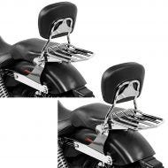 2x Sissybar Harley Dyna Super Glide Custom 06-15 Craftride Fast Driver-M Flex inkl. Gepäckträger chrom Spar-Set_1