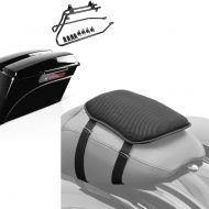 Set: Set mit Seitenkoffer und Kofferträger für Harley- Softail 86-17 Black + Gel Sitzkissen S Komfortkissen universal in schwarz_1