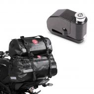 Set: Hecktasche Set XB50 + XF30 Volumen 80L Drybag Wasserdicht + Bremsscheibenschloss Alarm 120dB BS-Motoparts Diebstahlschutz schwarz_1
