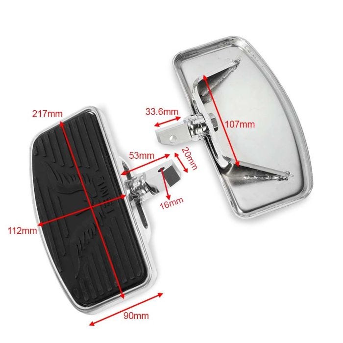 Set 2x Floorboards compatible with Honda VTX 1800 1300 C Driver and Passenger Craftride FB8B Buy now
