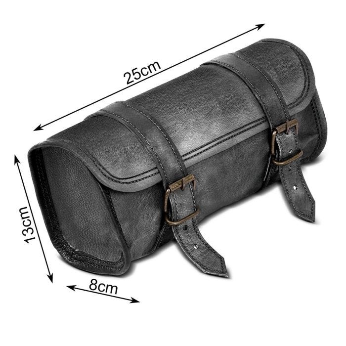 Motorcycle leather tool bag for cruiser classic scrambler fork roll bag LR3 black Buy now