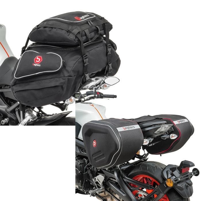Set Tail Bag Set Yamaha MT 09 Tracer Bagtecs X50 and X52 Sidebags RF1 compatible with Yamaha MT 09 Tracer 900