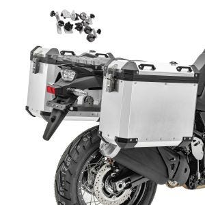Aluminium Panniers Set compatible with BMW F 700 GS / 750 GS Side Cases Bagtecs GX38 silver