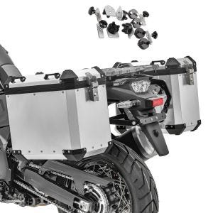 Alukoffer Set für Moto Guzzi Stelvio / V85 TT Aluminium Seitenkoffer Bagtecs GX45 silber_1