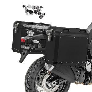 Aluminium Panniers Set compatible with BMW R 1200 R / 1250 R Side Cases Bagtecs GX-38-45 black