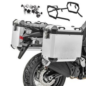 Alu-Koffer + Kofferträger für Triumph Tiger 900 / GT / Rally 20-21 Bagtecs GX38 silber_1