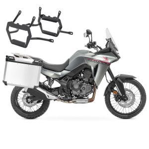 Aluminium Panniers + rack fits Honda Transalp XL 750 23-24 Side cases Bagtecs QP48 silver