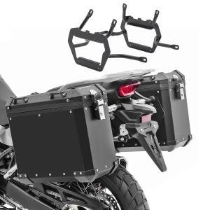 Aluminium Panniers + rack fits Honda Transalp XL 750 23-24 Side cases Bagtecs GX38 black