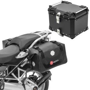 Set Saddlebags RB25 compatible with Triumph Tiger 900 / Rally with Top Box XB45 45L