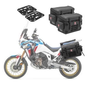 PVC pannier set compatible with Suzuki V-Strom 650 / 250 / XT Bagtecs BPW with plate for rack