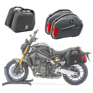 Set Motorcycle panniers + Inner bag case waterproof Bagtecs SC22  black