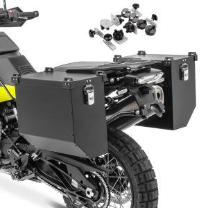 Alukoffer Set für Triumph Tiger 900 / GT Aluminium Seitenkoffer Bagtecs AT36 schwarz_1