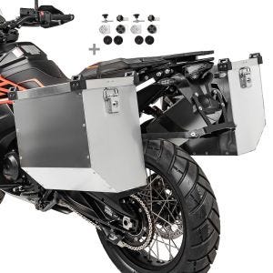 Aluminium panniers set 36L compatible with Suzuki DR 750/ 800 S BIG, Gladius 650 Bagtecs Atlas + kit for pannier rack