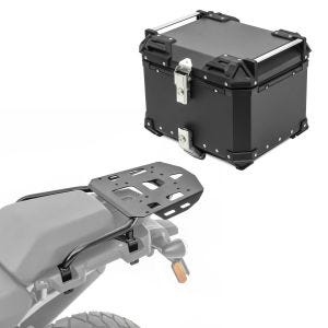 Set Aluminium Top Case + Rear Rack compatible with chopper / custombikes Pan America 1250 / Special 21-24 Top Box XB45 black Bagtecs