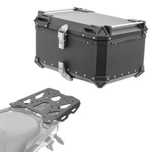 Set Aluminium Top Case + Rear Rack fits for BMW R 1200 / 1250 GS 13-23 Top Box Bagtecs XB65 black