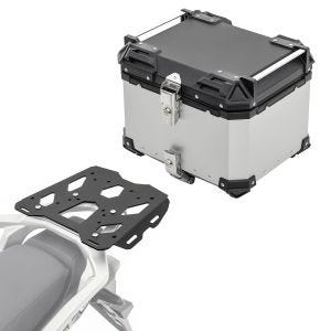 Set Aluminium Top Case + Rear Rack fits for Honda Transalp XL 750 23-24 Top Box Bagtecs XB45 silver