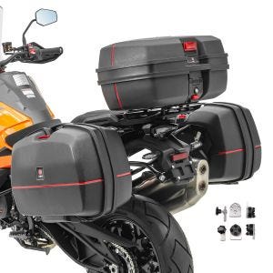 Panniers set compatible with Honda Varadero 125 / XL 1000 V side cases 45L + top box Bagtecs TB8S