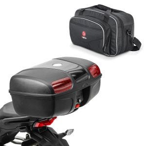 Set Top Box + Inner Bag fit for Royal Enfield Super Meteor 650 Bagtecs MV 47 Liters Top Case black