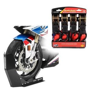Wheel Chock incl. Lashing Straps compatible with Honda CB 500 F / X / 650 F / R / 1000 R ConStands Easy-Fix