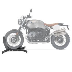 Motorcycle Wheel Chock compatible with BMW R NineT Scrambler Front Stand ConStands Easy-Plus black