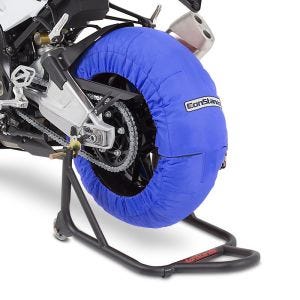 Motorbike Tyre Warmers Set Laguna Seca ConStands 60-80°C for front and rear wheel 17 Inch in blue
