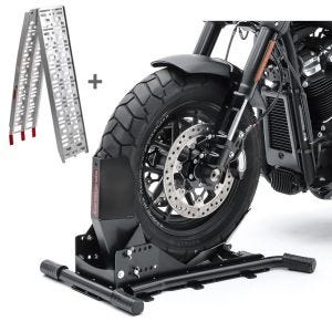 Set SW2 Wheel Chock Easy Vario and Loading ramp Alu-I compatible with Benelli TRK 502 / X ConStands
