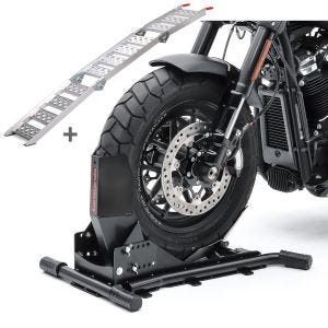 Set SW4 Wheel Chock Easy Vario and Loading ramp Alu-III compatible with Kawasaki Z 900 / RS / Cafe ConStands