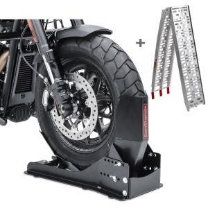 Set SW10 Wheel Chock Easy Vario Fix and Loading ramp Alu-I compatible with BMW R 1150 GS / Adventure / RT ConStands