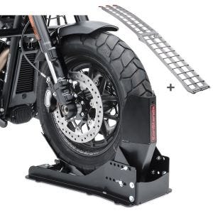 Set SW11 Wheel Chock Easy Vario Fix and Loading ramp Alu-II compatible with Yamaha MT-07 / Tracer 700 ConStands