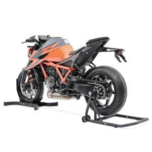 Single Sided Rear Paddock Stand wheel chock compatible with Ducati Multistrada 1000 03-06 bk