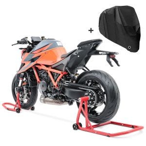 Einarm Montageständer Set für Ducati Diavel 1260 S 19-20 vorne und hinten mit Abdeckplane ConStands SM25_1