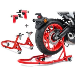 Set Montageständer hinten vorne für Honda CBR 650 F / R / CBR 500 R Rangierhilfe Constands XMR rot_1
