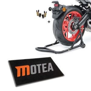 Rear Paddock Stand Set compatible with Ducati Multistrada V4 / S with garage floor mat
